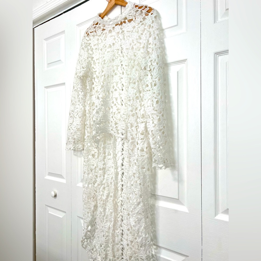 Eyelet High Low Blouse